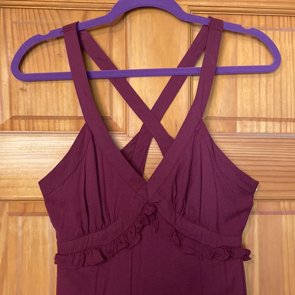 Burgundy Ruffle Maxi Dress